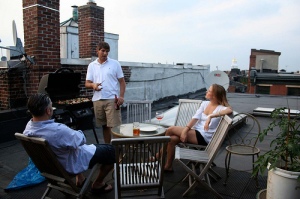 Seth, Court and Franny on the roof